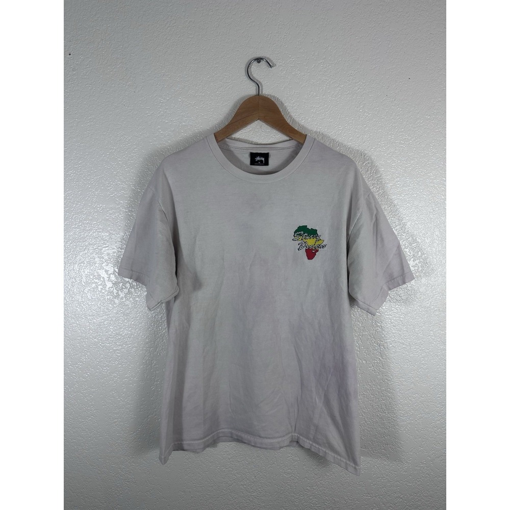 Stussy Rough & Tough Africa Graphic T-Shirt Men's Medium White Made in Mexico